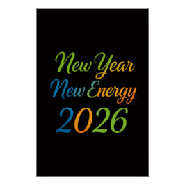New Energy Fresh Start 2026 Colorful Motivation ポスター