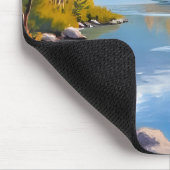 New England Autumn Fall Foliage Landscape Painting マウスパッド (コーナー)