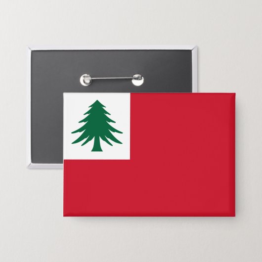 New England Pine Tree Flag 缶バッジ (正面/裏面)