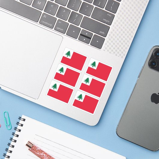 New England Pine Tree Flag Sticker Pack シール (ノートパソコンとiPhone)
