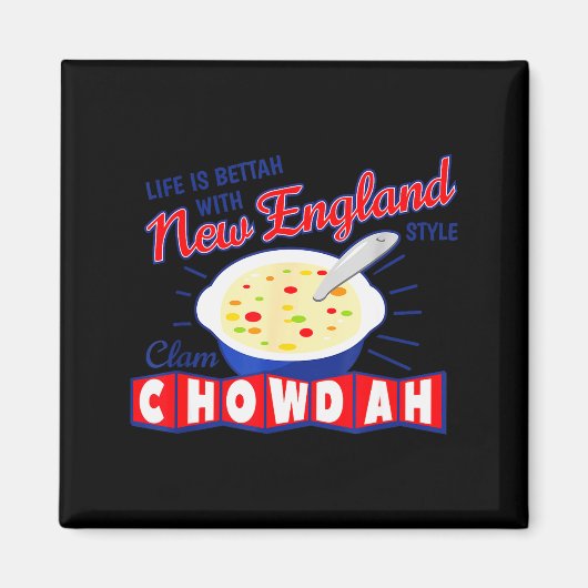 New England Style Clam Chowder マグネット (正面)
