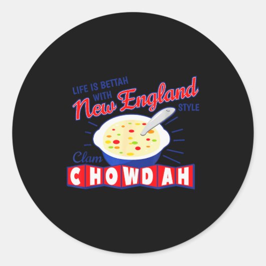 New England Style Clam Chowder ラウンドシール (正面)