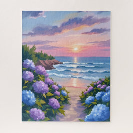 New England Summer | Hydrangea Beach Painting ジグソーパズル