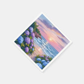 New England Summer | Hydrangea Beach Painting スタンダードカクテルナプキン (角)