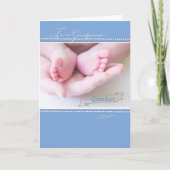 New First Time祖父母、孫、Blue Congr カード (正面)