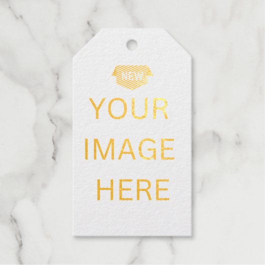 NEW! foil ギフトタグ ゴールド - トランク型 - 10個セット (正面)