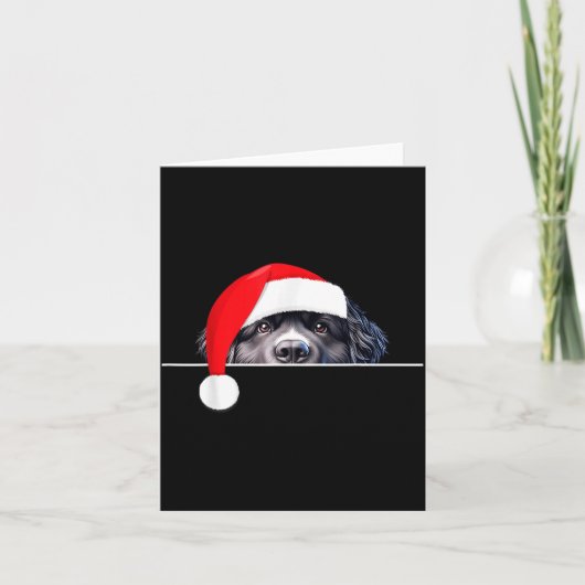 New Foundland Dog Lover Funny Santa Hat Christmas  カード (正面)