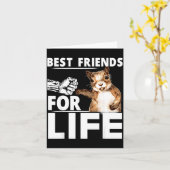 New Funny Squirrel Friend For Life - Men,women  カード (黄色い花)