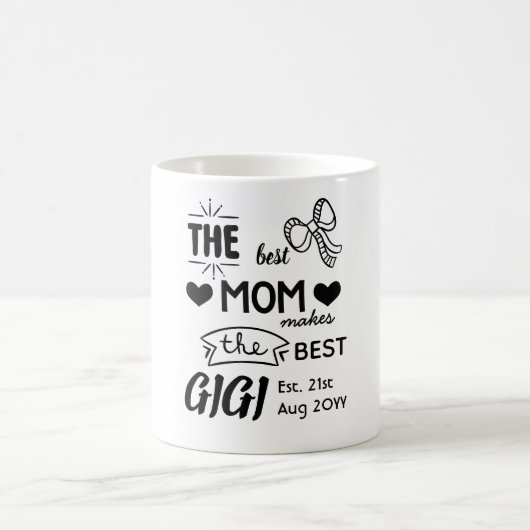 NEW GIGI MUG – おばあちゃんパーソナライズされた、ナナのために、 コーヒーマグカップ (中央)