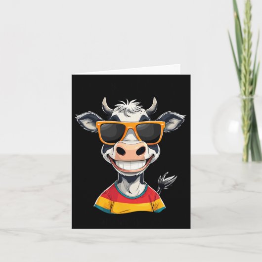 New Glarus Wi Usa Funny Cow Cartoon Design カード (正面)