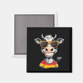 New Glarus Wi Usa Funny Cow Cartoon Design  マグネット (正面/裏面)