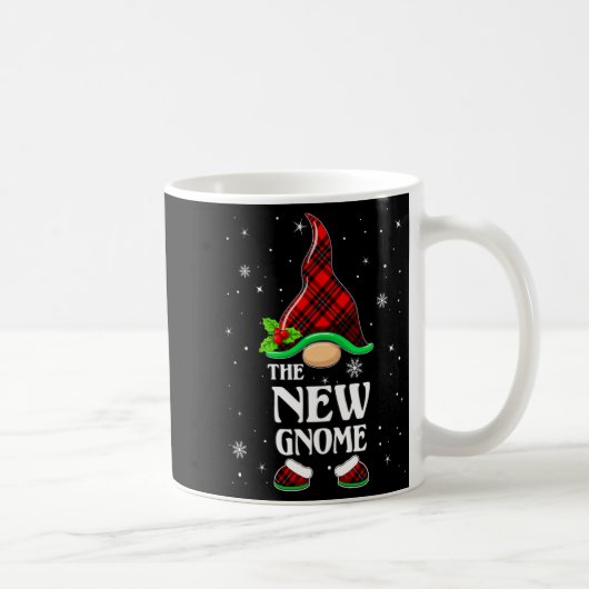 New Gnome Red Plaid Matching Family Christmas Paja コーヒーマグカップ (右)
