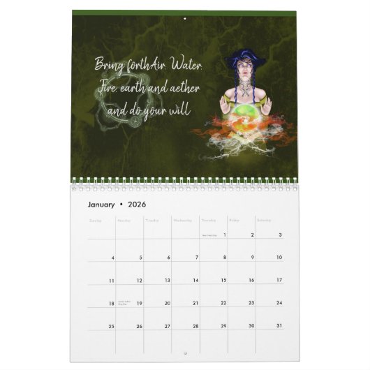 New Gothic Pagan Calendar カレンダー (1月 2026)