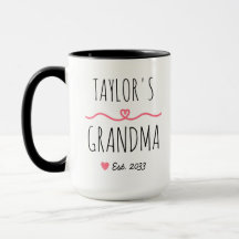New Grandma with Custom Name, Title & Est. Year