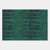 New! Green Faux Leather ラッピングペーパーシート (正面3)