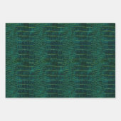 New! Green Faux Leather ラッピングペーパーシート (正面)