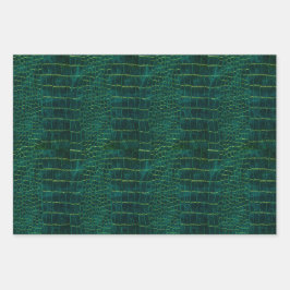 New! Green Faux Leather ラッピングペーパーシート