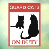 NEW!Guard Cat On Duty —おもしろいの警告愛着 ウィンドウサイン (シート3)