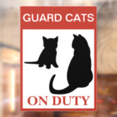 NEW!Guard Cat On Duty —おもしろいの警告愛着 ウィンドウサイン (シート2)