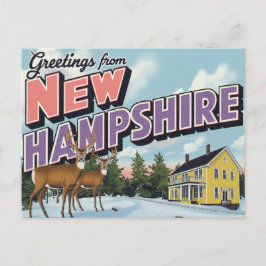 New Hampshire Deer Winter Scene ポストカード