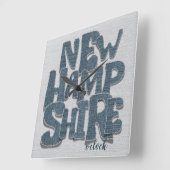 New Hampshire Denim Letter スクエア壁時計 (傾斜)