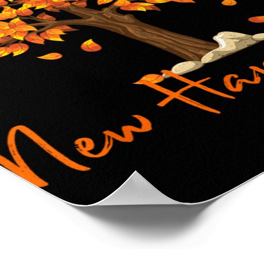 New Hampshire Fall Foliage Autumn Rustic Maple Oak ポスター (角)