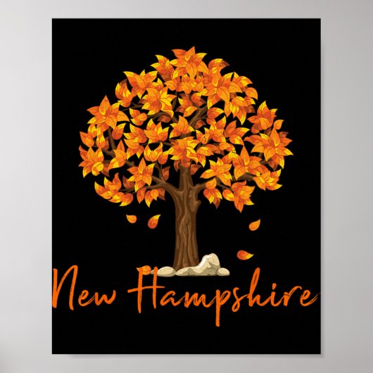 New Hampshire Fall Foliage Autumn Rustic Maple Oak ポスター (正面)