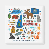 New Hampshire Family Trip Keepsake Custom マグネット (正面)
