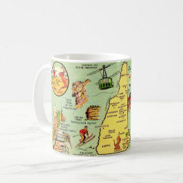 New Hampshire Illustrated Map Mug コーヒーマグカップ