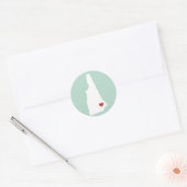 New Hampshire Love – カスタマイズ可能なステッカー ラウンドシール (封筒)