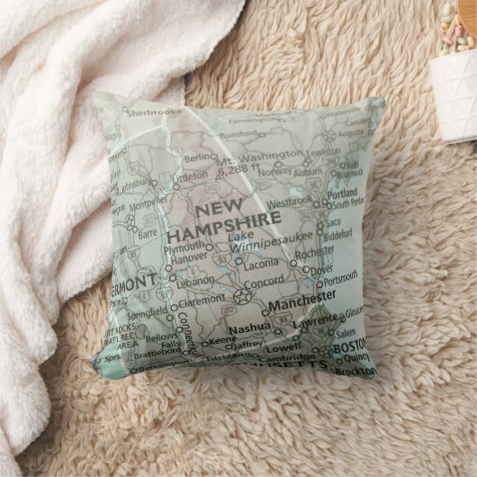 New Hampshire Map | Personalized Granite State  クッション (ブランケット)
