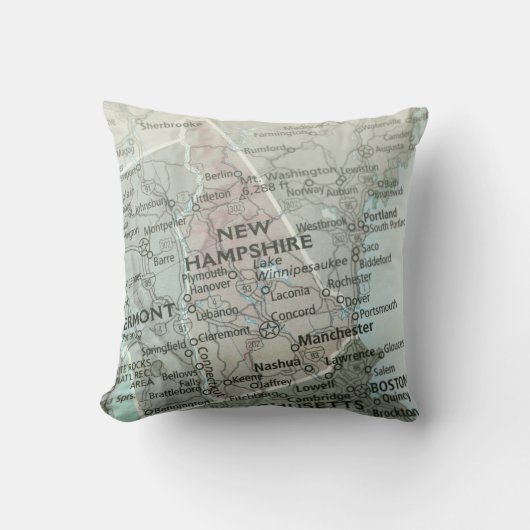 New Hampshire Map | Personalized Granite State  クッション (正面)