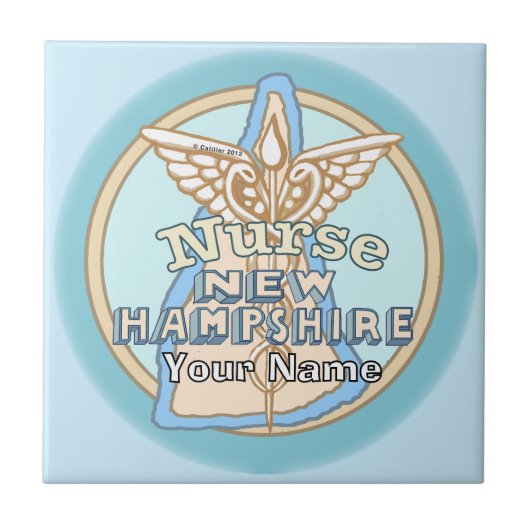 New Hampshire Nurse Caduceus Tile タイル (正面)