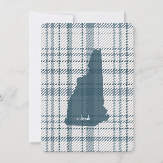 New Hampshire Plaid Flat Thank You Note Card サンキューカード (正面)