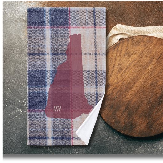 New Hampshire Plaid Personalized Hand Towel ハンドタオル