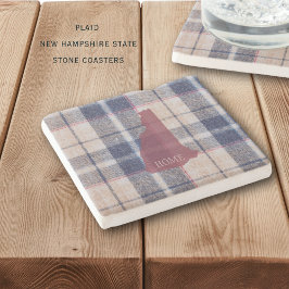 New Hampshire Plaid Personalized Stone Coaster ストーンコースター