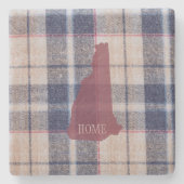 New Hampshire Plaid Personalized Stone Coaster ストーンコースター (正面)