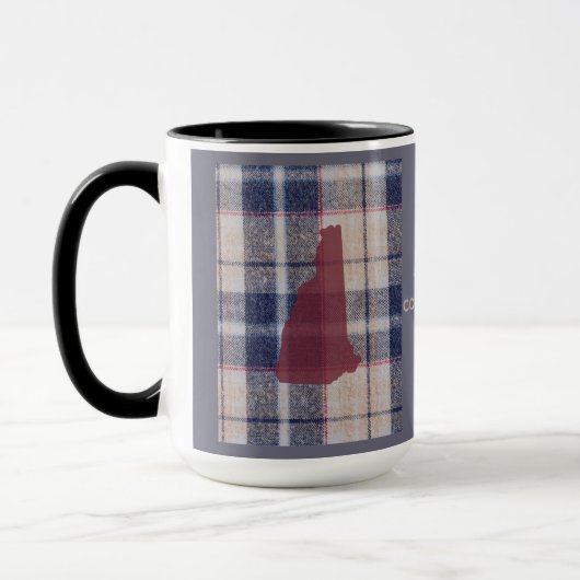New Hampshire Plaid With State Outline Mug マグカップ (左)