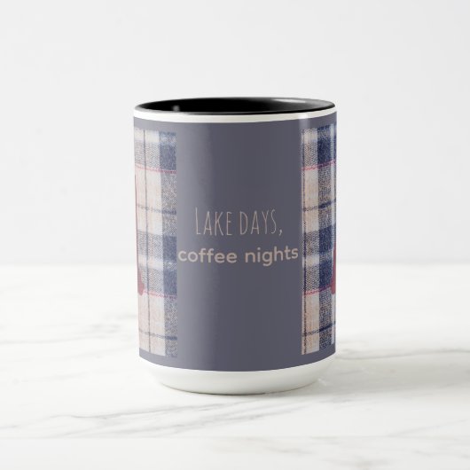 New Hampshire Plaid With State Outline Mug マグカップ (中央)