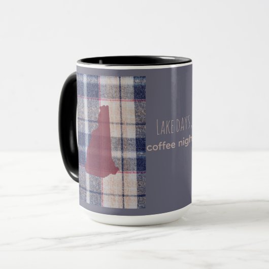 New Hampshire Plaid With State Outline Mug マグカップ (正面左)