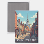 New Hampshire Portsmouth Travel マグネット (正面/裏面)