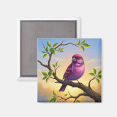 New Hampshire State Bird Purple Finch マグネット (正面/裏面)