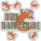 New Hampshire State Symbol Red Spotted Newt Stripe シール (正面)