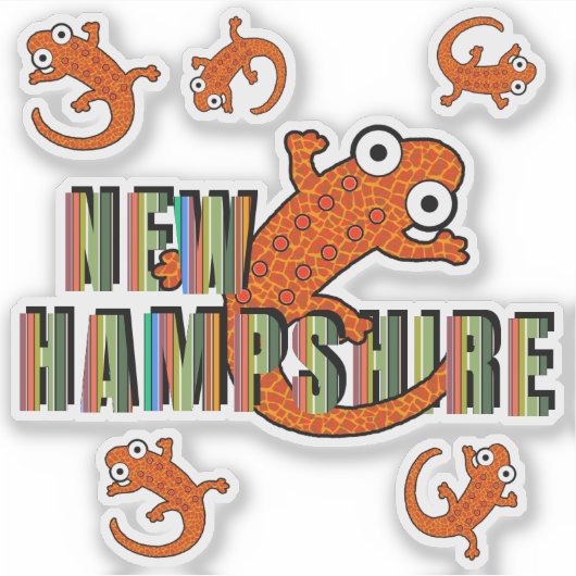 New Hampshire State Symbol Red Spotted Newt Stripe シール (正面)