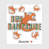 New Hampshire State Symbol Red Spotted Newt Stripe シール (シート)