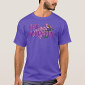 New Hampshire State Symbols Purple Finch & Lilacs Tシャツ (正面)