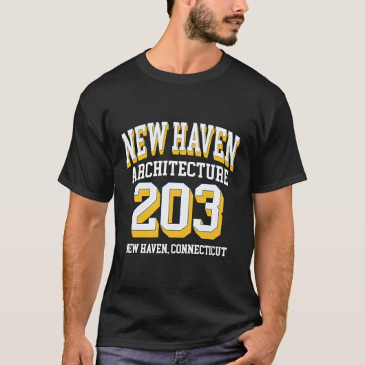 New Haven Area Code 203 – アーキテクチャ環境向け Tシャツ (正面)
