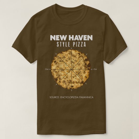 New Haven Style Pizza Clam Cheese Connecticut Regi Tシャツ (デザイン正面)