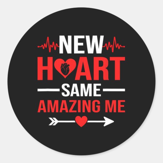 New Heart Same Amazing Me Heart Transplant Survivo ラウンドシール (正面)
