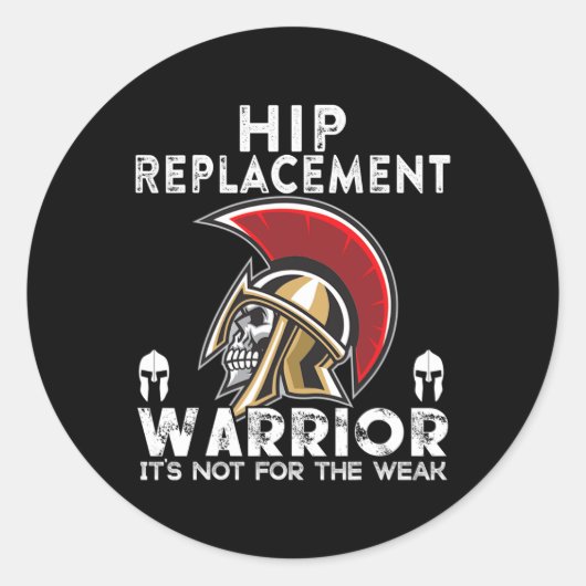 New Hip Replacement Men Women Warrior Awareness Gi ラウンドシール (正面)